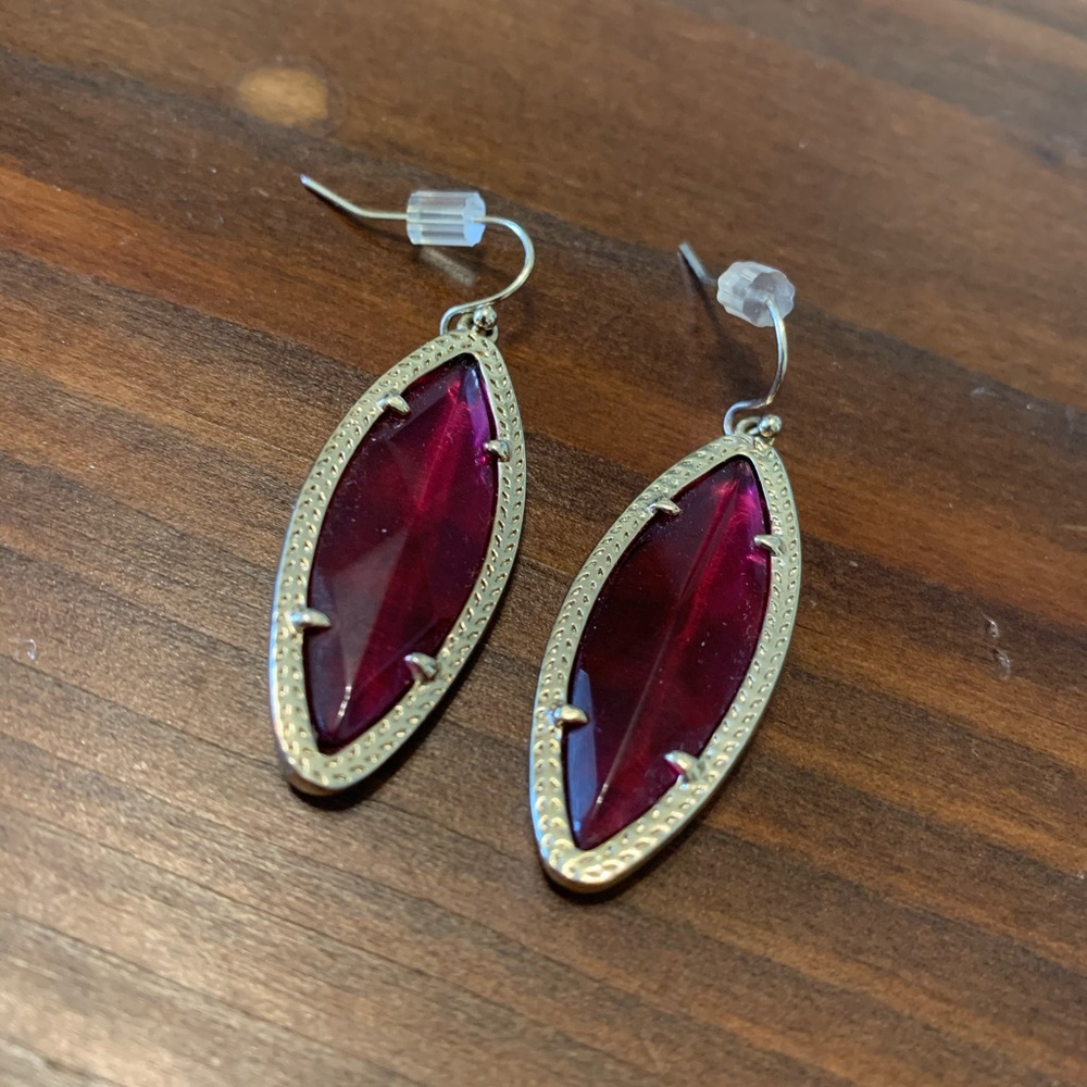 Kendra Scott Red Almond Shaped Earrings